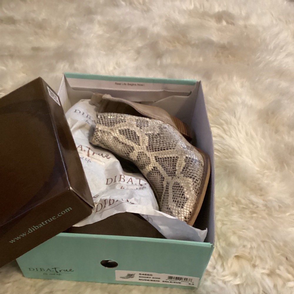 Diba tru embellished snake leather/suede booties